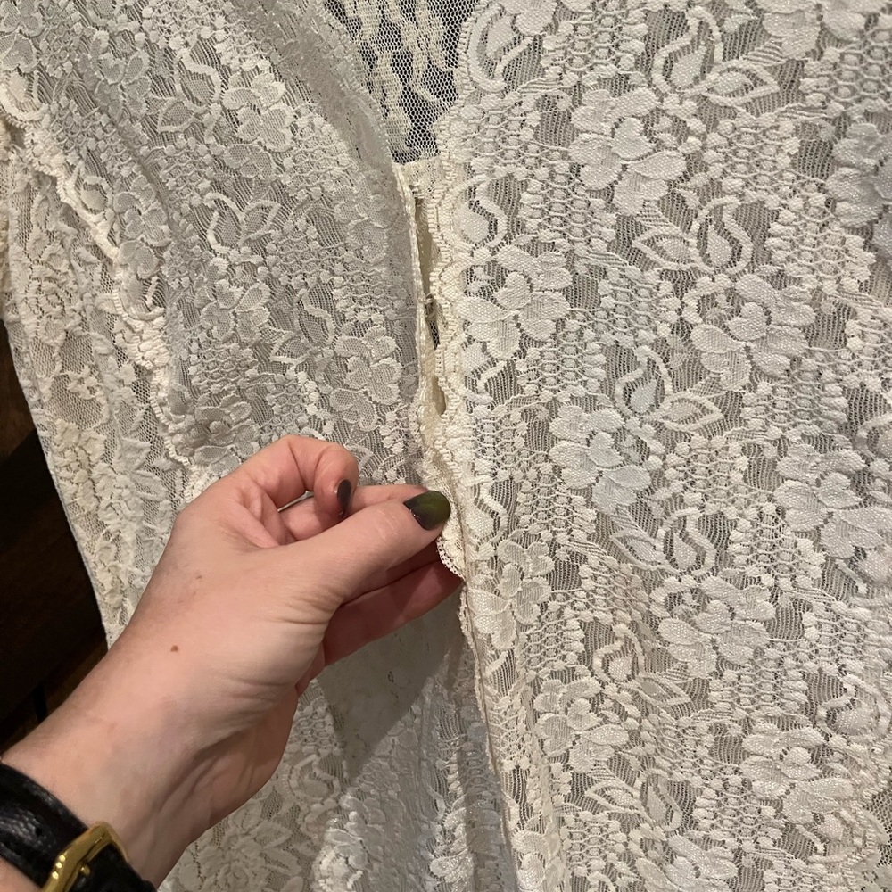 CAbi Cream Lace V-Neck Top - Picture 2 of 4